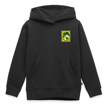 Monstera panaché - Sweat Premium à capuche enfant bio - noir - Devant - AI Model Kid Male (0cm)