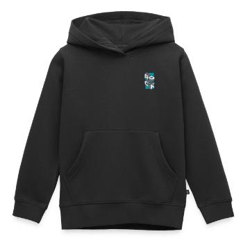 Jupe turquoise - Sweat Premium à capuche enfant bio - noir - Devant - AI Model Kid Male (0cm)