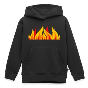Fire - Kids Premium Organic Hoodie - black - Front - AI Model Kid Male (0cm)