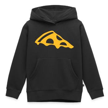 Tranche de pizza au fromage - Sweat Premium à capuche enfant bio - noir - Devant - AI Model Kid Male (0cm)