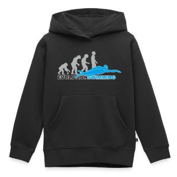 evolution swimming, swim, swim, swimmer - Kids Premium Organic Hoodie - black - Front - AI Model Kid Male (0cm)