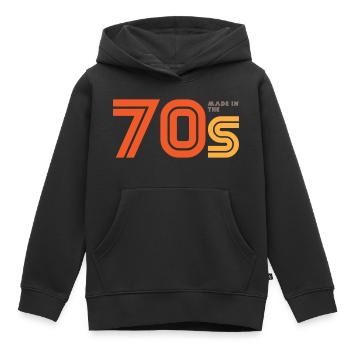 Made in the seventies birthday and retro gift. - Kids Premium Organic Hoodie - black - Front - AI Model Kid Male (0cm)