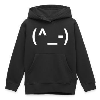 ASCII Wink, ASCII Art - Kinder Premium Organic Hoodie - Schwarz - Vorne - AI Model Kid Male (0cm)