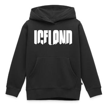 Island Iceland Geysir Fjord Volcano - Kids Premium Organic Hoodie - black - Front - AI Model Kid Male (0cm)