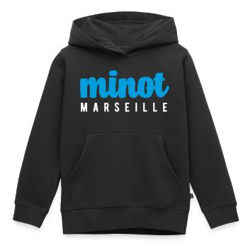 Minot marseillais petit garçon Marseille - Sweat Premium à capuche enfant bio - noir - Devant - AI Model Kid Male (0cm)
