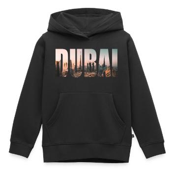 Dubaï - Sweat Premium à capuche enfant bio - noir - Devant - AI Model Kid Male (0cm)