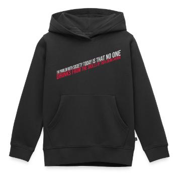 drinks from enemies skulls - Kids Premium Organic Hoodie - black - Front - AI Model Kid Male (0cm)