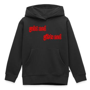 geht ned gibts ned mundart - Kinder Premium Organic Hoodie - Schwarz - Vorne - AI Model Kid Male (0cm)