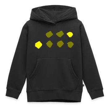 Motif à carreaux - Motif de points - Sweat Premium à capuche enfant bio - noir - Devant - AI Model Kid Male (0cm)