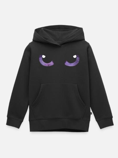 Katzenaugen Lila - Kinder Premium Organic Hoodie - Schwarz