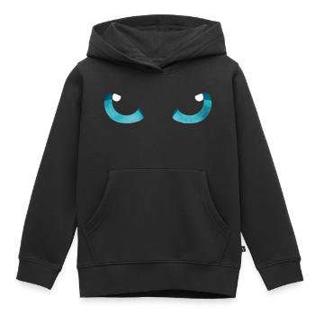 Katzenaugen Blau - Kinder Premium Organic Hoodie - Schwarz - Vorne - AI Model Kid Male (0cm)