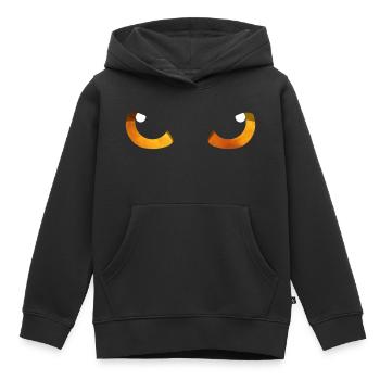 Katzenaugen Orange - Kinder Premium Organic Hoodie - Schwarz - Vorne - AI Model Kid Male (0cm)