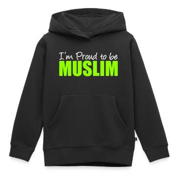 I´m Proud to be Muslim - Moslem - Muslime - Islam - Kids Premium Organic Hoodie - black - Front - AI Model Kid Male (0cm)