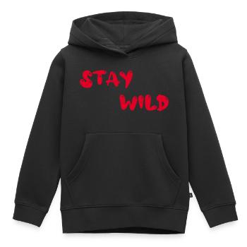 stay wild - Kinder Premium Organic Hoodie - Schwarz - Vorne - AI Model Kid Male (0cm)
