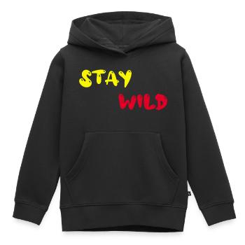 stay wild - Kinder Premium Organic Hoodie - Schwarz - Vorne - AI Model Kid Male (0cm)