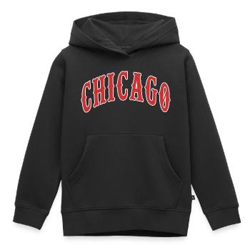 Chicago - Sweat Premium à capuche enfant bio - noir - Devant - AI Model Kid Male (0cm)