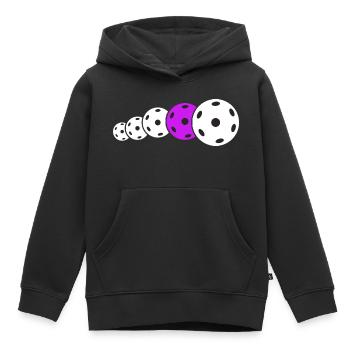 Floorball Floorball Club Unihoc Balls - Kids Premium Organic Hoodie - black - Front - AI Model Kid Male (0cm)