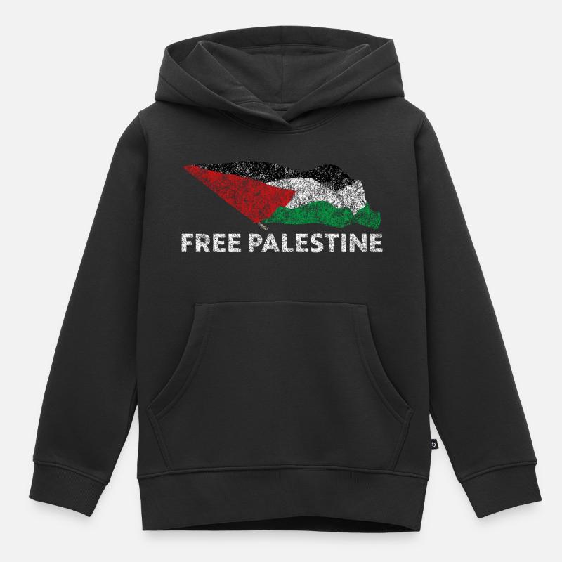 Palestine libre - Sweat Premium à capuche enfant bio - noir
