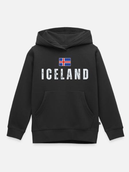Icelandic Pride, Isländische Flagge - Kinder Premium Organic Hoodie - Schwarz