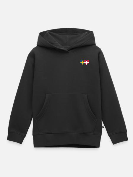 Schweden Dänemark Flagge Herz - Hoodie Premium barn ekologisk - svart