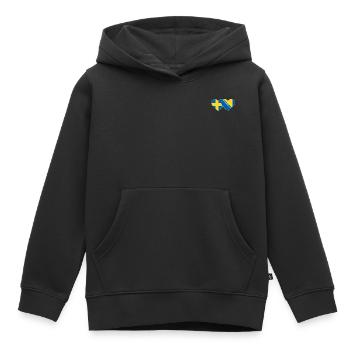 Schweden Bosnien Flagge Herz - Kinder Premium Organic Hoodie - Schwarz - Vorne - AI Model Kid Male (0cm)