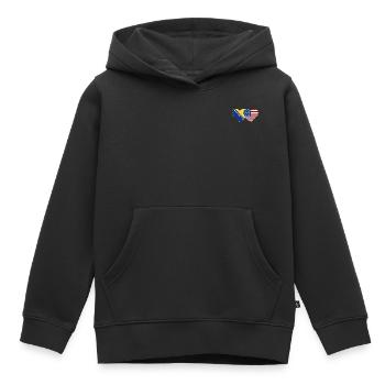 Bosnien USA Flagge Herz - Kinder Premium Organic Hoodie - Schwarz - Vorne - AI Model Kid Male (0cm)