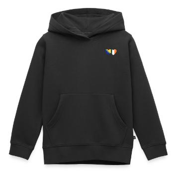 Bosnien Irland Flagge Herz - Kinder Premium Organic Hoodie - Schwarz - Vorne - AI Model Kid Male (0cm)