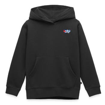 Kuba Griechenland Flagge Herz - Kinder Premium Organic Hoodie - Schwarz - Vorne - AI Model Kid Male (0cm)
