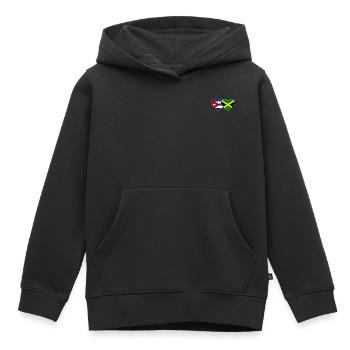 Kuba Jamaika Flagge Herz - Kinder Premium Organic Hoodie - Schwarz - Vorne - AI Model Kid Male (0cm)