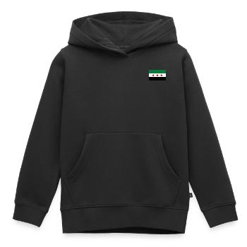 Drapeau de la Syrie - Sweat Premium à capuche enfant bio - noir - Devant - AI Model Kid Male (0cm)