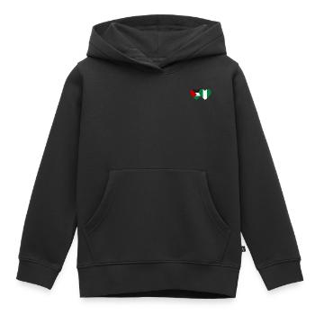 Palestine Nigeria Drapeau Coeur - Sweat Premium à capuche enfant bio - noir - Devant - AI Model Kid Male (0cm)