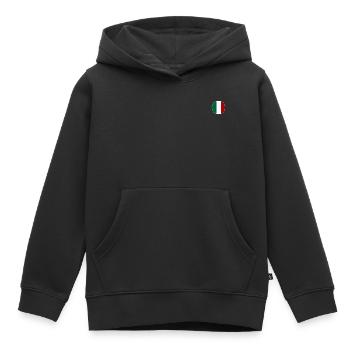 Drapeau de l'Italie rond - Sweat Premium à capuche enfant bio - noir - Devant - AI Model Kid Male (0cm)
