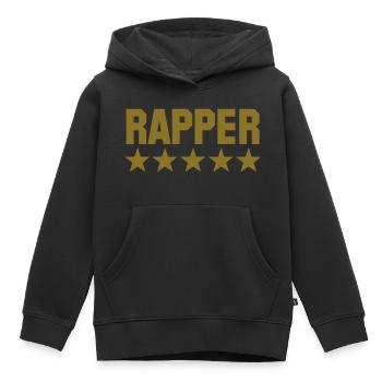 rapper 5 star - Kinder Premium Organic Hoodie - Schwarz - Vorne - AI Model Kid Male (0cm)