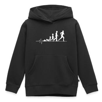 Jogging course à pied course cadeau de sport de course - Sweat Premium à capuche enfant bio - noir - Devant - AI Model Kid Male (0cm)