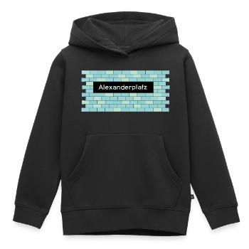 U-Bahnhof Alexanderplatz - Kinder Premium Organic Hoodie - Schwarz - Vorne - AI Model Kid Male (0cm)
