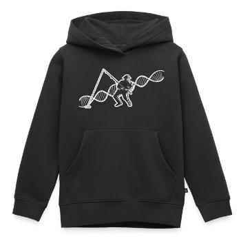 Fishing Fishing Fishing Fishing Fishing Fishing Hooks - Kids Premium Organic Hoodie - black - Front - AI Model Kid Male (0cm)