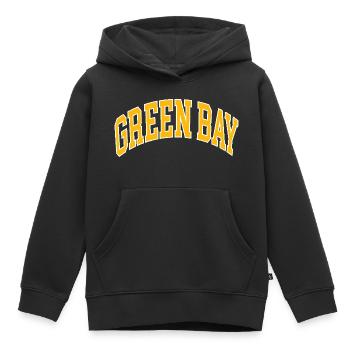 Green Bay - Kids Premium Organic Hoodie - black - Front - AI Model Kid Male (0cm)