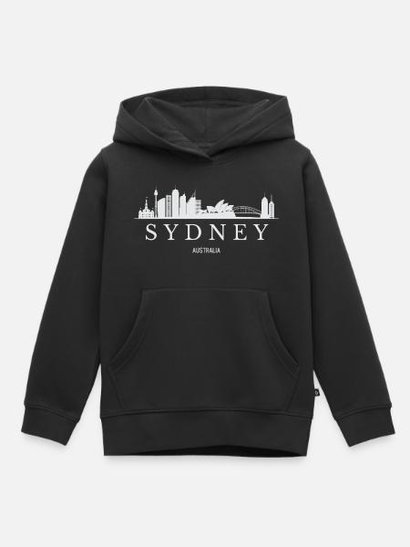 Sydney Skyline, Sydney, Australien - Kinder Premium Organic Hoodie - Schwarz