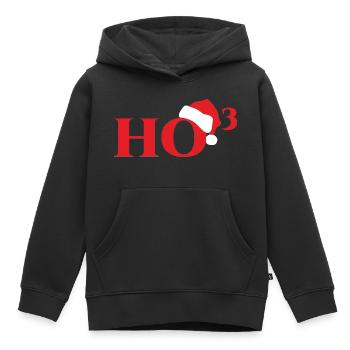 Noël Ho³ - Sweat Premium à capuche enfant bio - noir - Devant - AI Model Kid Male (0cm)