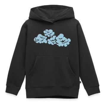 nuage - Sweat Premium à capuche enfant bio - noir - Devant - AI Model Kid Male (0cm)