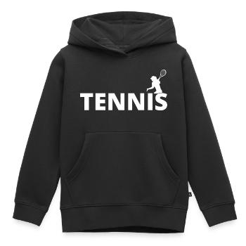 tennis / tennis / tennis players / tennis games - Kids Premium Organic Hoodie - black - Front - AI Model Kid Male (0cm)