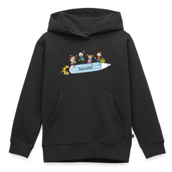 Schulstart Kinder Geschenk - Kinder Premium Organic Hoodie - Schwarz - Vorne - AI Model Kid Male (0cm)