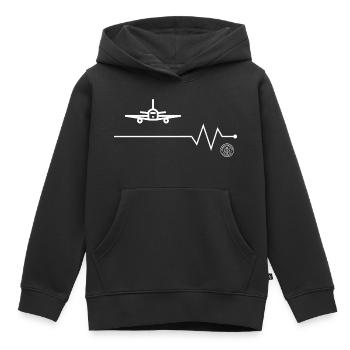 Flugzeug - Kinder Premium Organic Hoodie - Schwarz - Vorne - AI Model Kid Male (0cm)