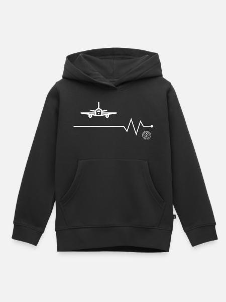 Airplane - Kids Premium Organic Hoodie - black
