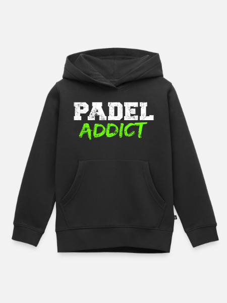 Padel Verslaafde - Kinder Premium hoodie biologisch - zwart