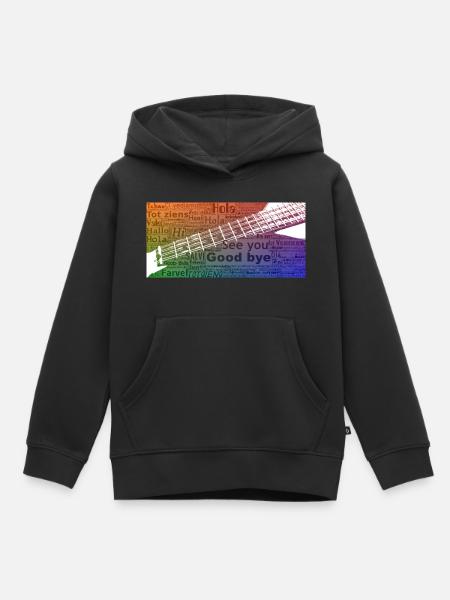 Griffbrett mit Texten - Kinder Premium Organic Hoodie - Schwarz