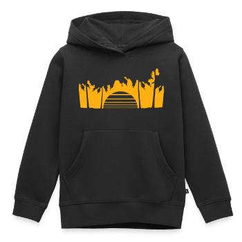 Palmen Streifen Sonne Bäume Strand Urlaub Meer Fun - Kinder Premium Organic Hoodie - Schwarz - Vorne - AI Model Kid Male (0cm)