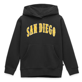 San Diego - Kinder Premium Organic Hoodie - Schwarz - Vorne - AI Model Kid Male (0cm)