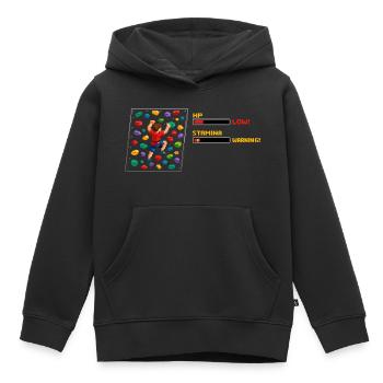 8-Bit Bouldern: Pixel Art Klettern Retro Design - Kinder Premium Organic Hoodie - Schwarz - Vorne - AI Model Kid Male (0cm)