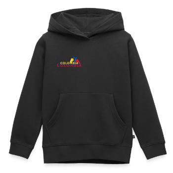 Colombie - Sweat Premium à capuche enfant bio - noir - Devant - AI Model Kid Male (0cm)